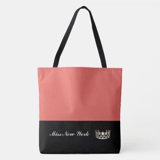 Miss USA Silver Crown Canvas tas-Large Salmon Tote Bag (Voorkant)
