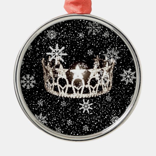 Miss USA Silver Crown-kerstversiering Metalen Ornament (Voorkant)