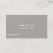 Miss USA Silver Crown Visitekaartjes (Achterkant)