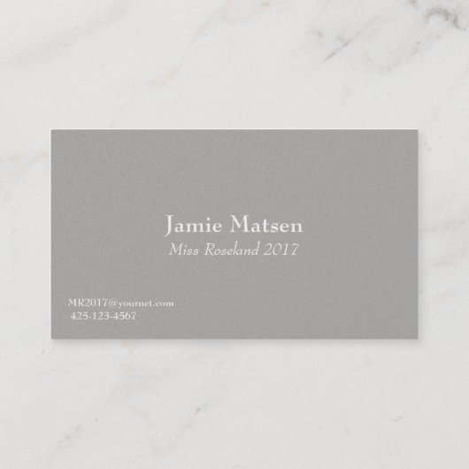 Miss USA Silver Crown Visitekaartjes (Achterkant)