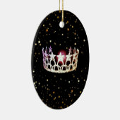Miss USA Staat Zilveren Kroon Kerst Ornament (Rechts)