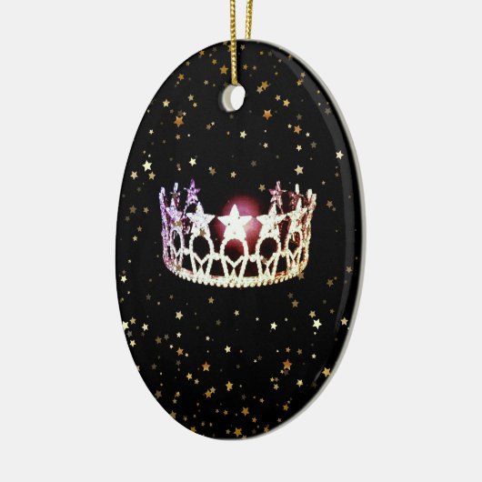Miss USA Staat Zilveren Kroon Kerst Ornament (Links)
