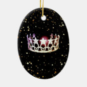 Miss USA Staat Zilveren Kroon Kerst Ornament (Achterkant)