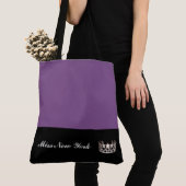 Miss USA State Silver Crown Canvas tas-Large Paars Tote Bag (Dichtbij)
