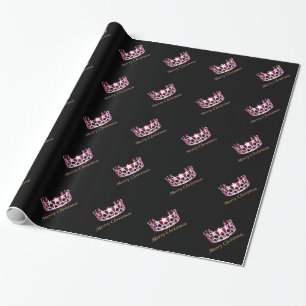 Miss USA stijl Crown Christmas Wrapping Paper Cadeaupapier