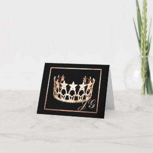 Miss USA stijl Crown Custom Monogram Note Kaart