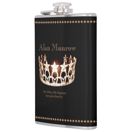 Miss USA stijl Crown Flask Custom Naam Heupfles (Links)