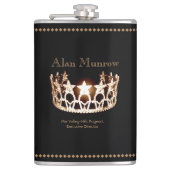 Miss USA stijl Crown Flask Custom Naam Heupfles (Voorkant)