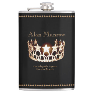 Miss USA stijl Crown Flask Custom Naam Heupfles