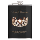 Miss USA stijl Crown Flask Custom Naam Heupfles (Voorkant)