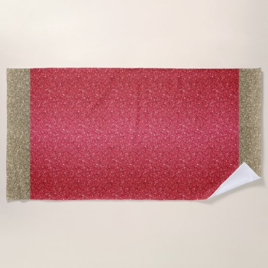 Miss USA stijl Glitter Beach Towel in Red Strandlaken (Voorkant)