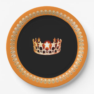 Miss USA stijl Oranje 9-inch papieren Borden Papieren Bordje
