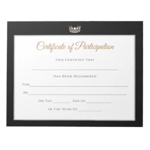 Miss USA stijl Pageant Certificaten-Deelname Notitieblok