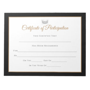 Miss USA stijl Pageant Certificaten-Deelname Notitieblok