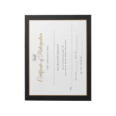 Miss USA stijl Pageant Certificaten-Deelname Notitieblok (Linkerzijde)