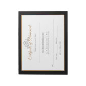 Miss USA stijl Pageant Certificates-Achievmmnt Notitieblok (Linkerzijde)