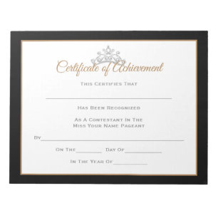 Miss USA stijl Pageant Certificates-Achievmmnt Notitieblok