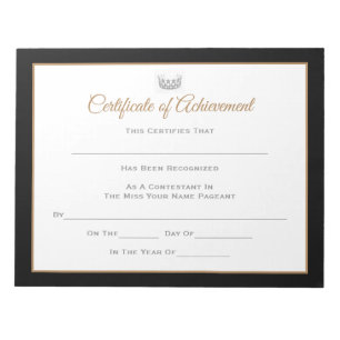 Miss USA stijl Pageant Certificates-Achievmmnt Notitieblok