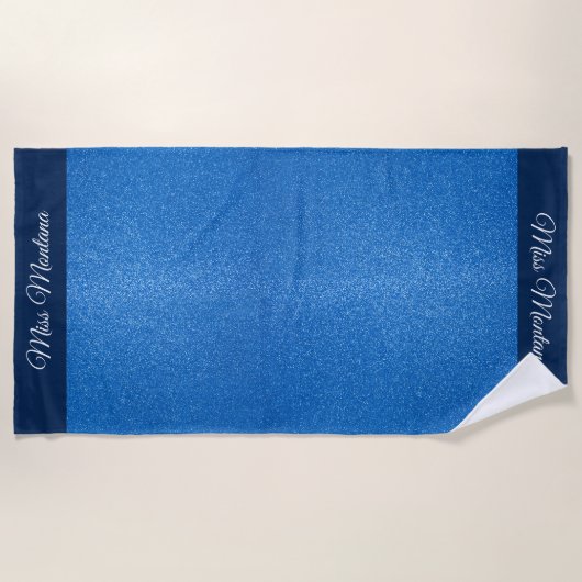 Miss USA stijl Pageant Glitter Glam Beach Towel Strandlaken (Voorkant)