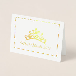 Miss USA stijl Pageant Gold Folie Tiara Note Kaart