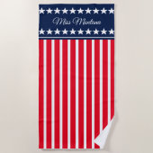 Miss USA-stijl Patriotic Pageant Beach Towel Strandlaken (Voorkant)
