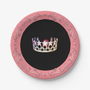 Miss USA stijl Pink-Coral 7" Papier Borden Papieren Bordje
