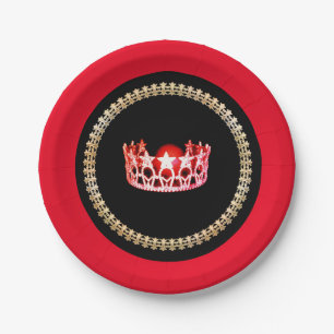 Miss USA stijl Red-Coral 7" Papieren Borden Bordje