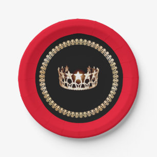 Miss USA stijl Rood 7" Papier Borden Papieren Bordje