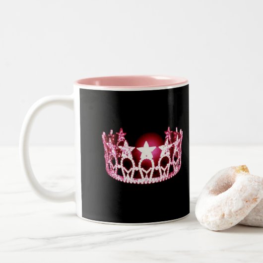 Miss USA stijl Roze Kroonse Mok (Met donut)