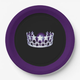 Miss USA stijl Silver-Paarse Crown Bord van 9 inch