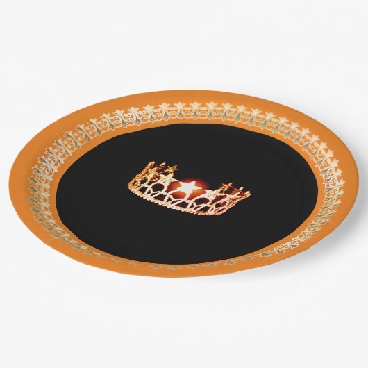 Miss USA stijl Sinaasappel 9" Papier Borden Papieren Bordje (Gekanteld)