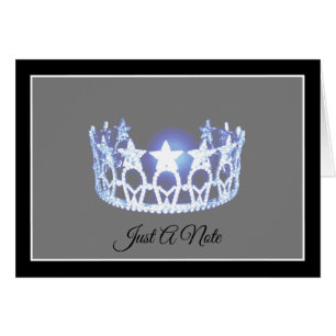 Miss USA Style Blue Crown Note Kaart