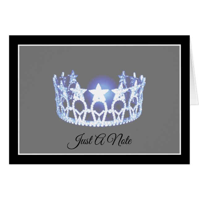 Miss USA Style Blue Crown Note Kaart (Voorkant Horizontaal)