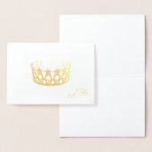 Miss USA Style Gold Foil Crown & Monogram Kaart (Display)