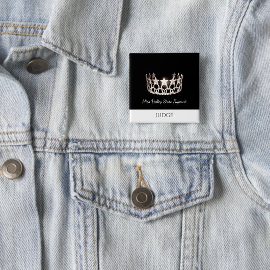Miss USA Style Judges Custom Button Pin (In situ)