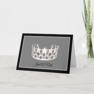 Miss USA style Silver Crown Note Card Bedankkaart