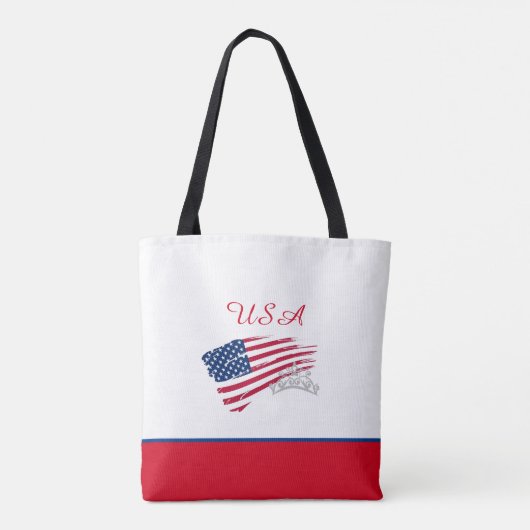 Miss USA US Pageant Silver Crown Canvas tas-Flag Tote Bag (Achterkant)