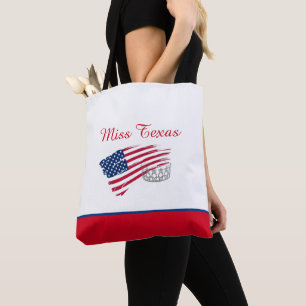 Miss USA US Zilveren Kroon Tote Tas-Medium US Vlag Bag