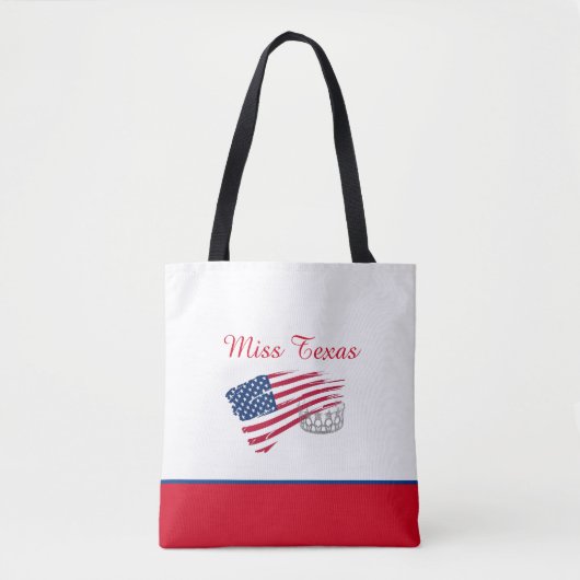 Miss USA US Zilveren Kroon Tote Tas-Medium US Vlag Tote Bag (Voorkant)