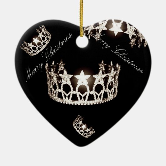 Miss USA Zilveren Kerstkransornament Keramisch Ornament (Achterkant)