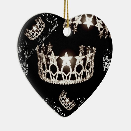 Miss USA Zilveren Kerstkransversiering Keramisch Ornament (Rechts)