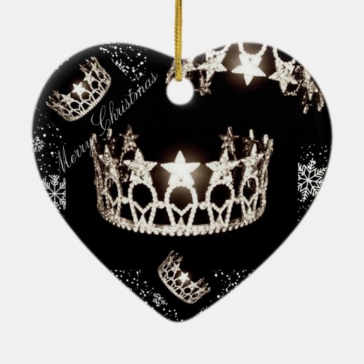 Miss USA Zilveren Kerstkransversiering Keramisch Ornament (Achterkant)