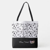 Miss USA Zilveren Kroon Tote Tas-BLK Scroll Tote Bag (Voorkant)
