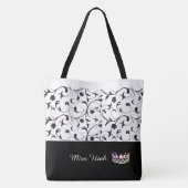 Miss USA Zilveren Kroon Tote Tas-BLK Scroll Tote Bag (Achterkant)