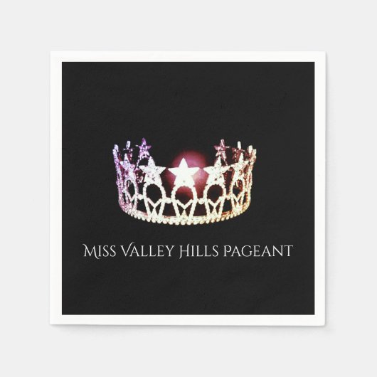 Miss USA zilveren kroonpapier servetten (Voorkant)