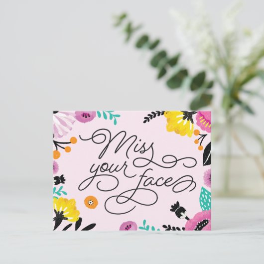Miss uw gezicht Briefkaart (Staand voorkant)