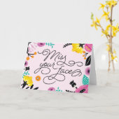 Miss uw gezicht Wenskaart Kaart (Gele Bloem)