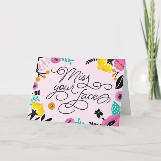 Miss uw gezicht Wenskaart Kaart (Voorkant)