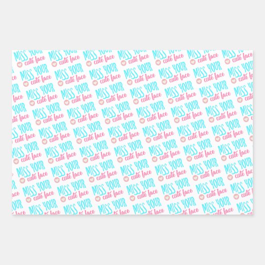 Miss Uw Kute Face Pig Wrapping Paper Set (Voorkant 2)