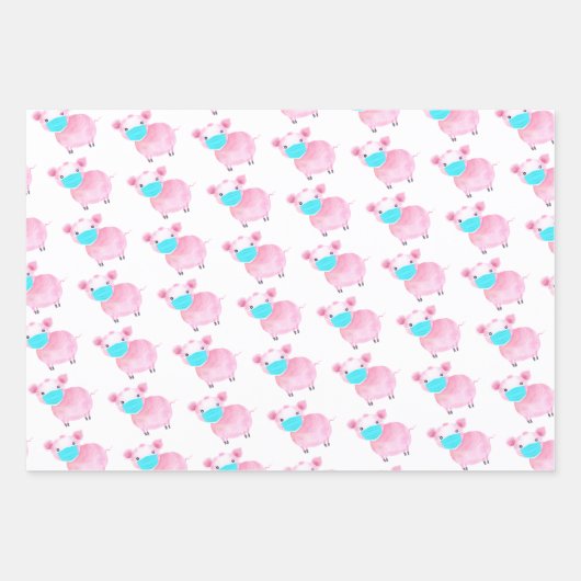 Miss Uw Kute Face Pig Wrapping Paper Set (Voorkant)